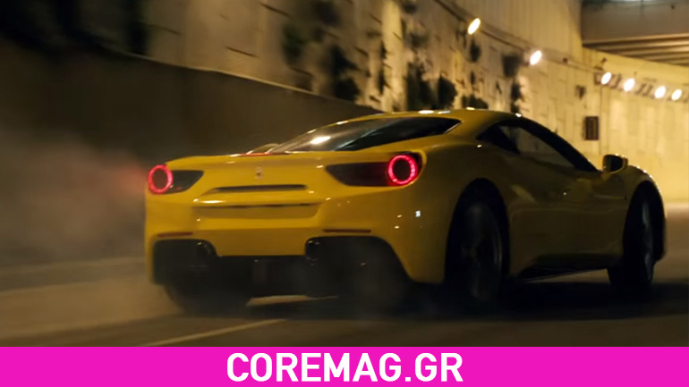 Extreme οδήγηση με μια Ferrari 488 GTB στους δρόμους της Βαρκελώνης